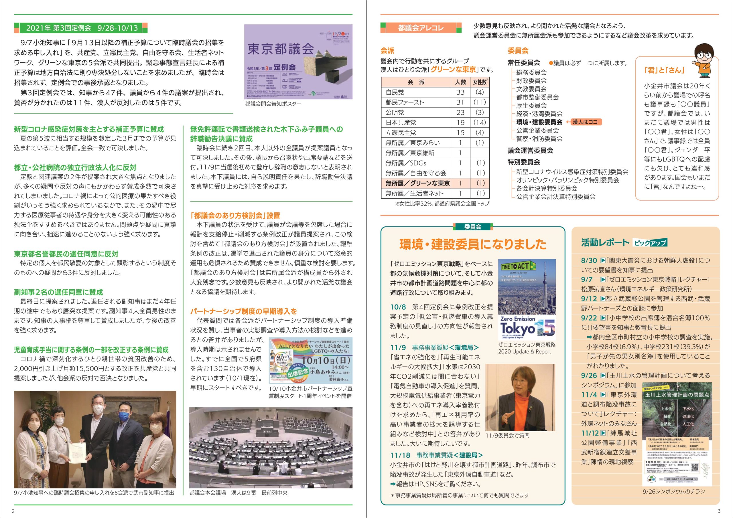 都議会れぽーと2021秋号-2-3ページ