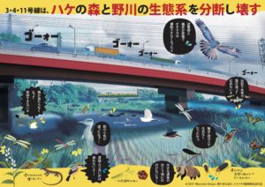 都市計画道路3.4.11号線がはけの森と野川の生態系を分断し壊す